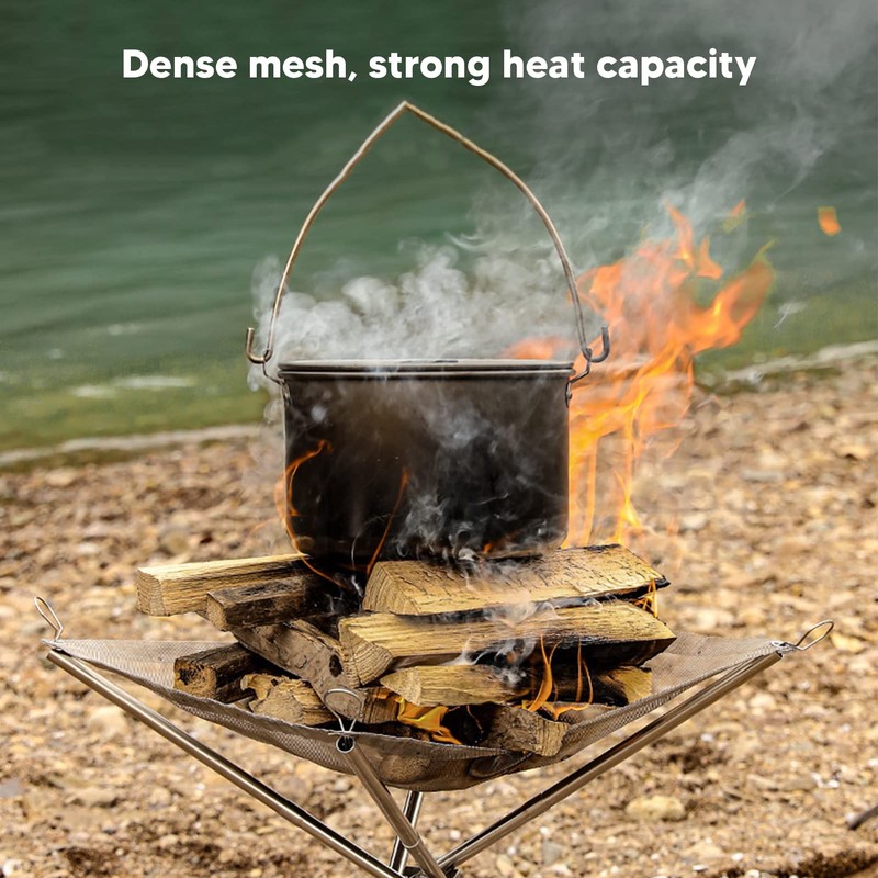 Outdoor Fire Pit, Portable 22 Inch Upgrade Foldable Stainless Steel