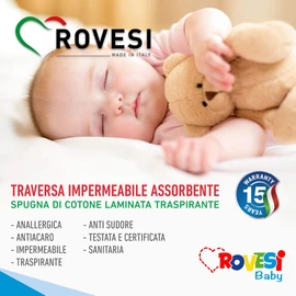 ROVESI Waterproof Mattress Cover, A Certified Product by Italian Craftsmen, Highly Absorbent, Soft, Elastic and Waterproof (cm 100 x 150 Classic)