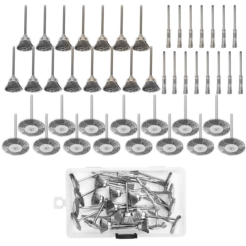 45 Wire Brush Set, Cup Brush, Drill, Stainless Steel Brush