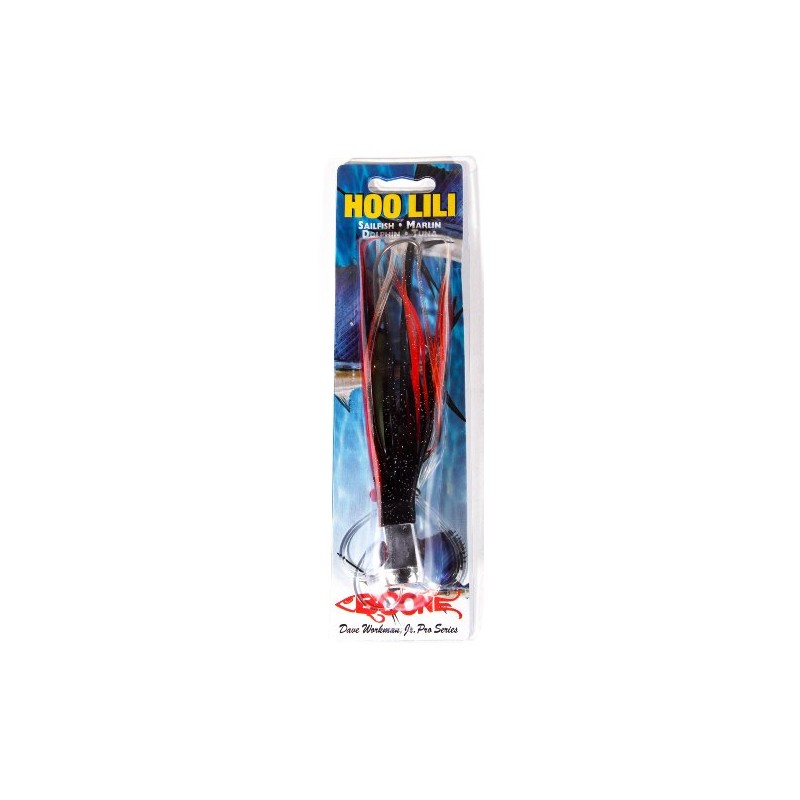 Boone Hoo Lili Rigged Lure, Red/Black, 7-Inch