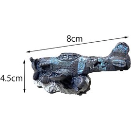 Fish Tank Decoration Fighter, Vintage Airplane Ruins Submarine Landscape, Fish Shrimp Shelter Cave Hideout, Resin Plane Aquarium Decor, Turtle Tank Decoration, Fish Decoration for Large Tank