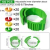 GGUFAY Pack of 100 Poultry Bands, Adjustable Chicken Rings, Plastic