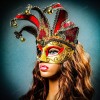 ILOVEMASKS Jester Joker Costume Venetian Half Face Masquerade Party Mask
