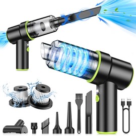 CODN Handheld Car Vacuum Portable Cordless 12000PA, 2 in 1 Handheld Vacuum Cleaner and Air Duster with Multi-Nozzles and LED Light, Mini Hand Held Vacuum Rechargeable for Home, Car, Office, Pet Hair