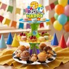 3-Tier 2nd Birthday Cartoon Story Cupcake Stand Rocket Theme Party