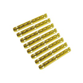 QCAA Solid Brass 90 Degree Inside Stop Small Piano Hinge Wooden Jewery Box, Cabinet Closet, 97mm x 7mm, Vibrated Brass, Made in Taiwan, 8 Pack