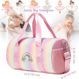 Meisohua Bolsa de Danza para Niñas Bolsa de Ballet Bolsa de Deporte para Niñas con Compartimento Impermeable Seco Húmedo Separado