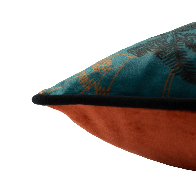 Paoletti Tropica Cheetah Cushion Cover, Teal, 45 x 45 cm