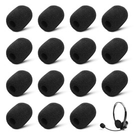 15 Pack Mini Foam Windscreen for Headset Microphone, Mic Foam Covers Mic Pop Filter Mic Protcet Sponge for Lavalier Microphones
