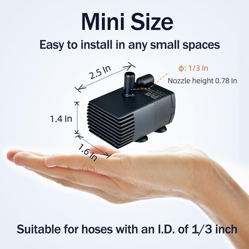 Automatic Small Sump Pump with Water Sensor, 8 FT Lift