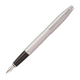 Cross Calais Refillable Fountain Pen, Medium Nib, Includes Premium Gift Box - Satin Chrome
