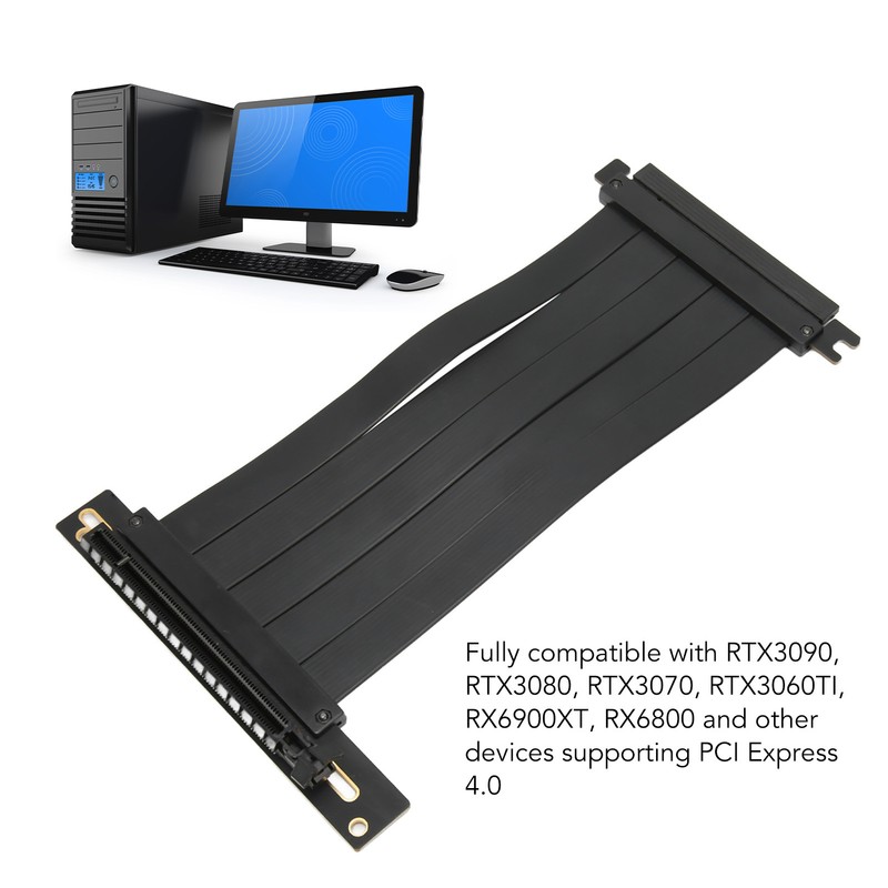 PCIE 4.0 X16 Extender Riser Cable Plug and Play High