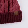 C.C Exclusives Ribbed Knit Padded Pom Beanie Hat (HAT-1739) (Burgundy)