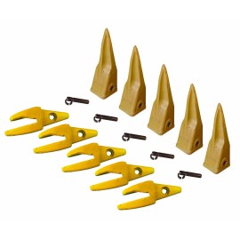 5 - CAT Style J200 Backhoe Bucket Shanks 1" Lip, Rock Teeth, 1U-3202TL, 119-3204