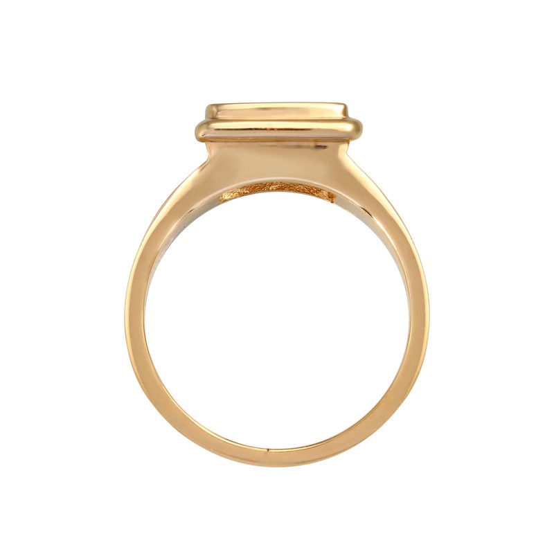 Kuzzoi 0607471521 Men's Signet Ring Solid (14 mm) Wide in