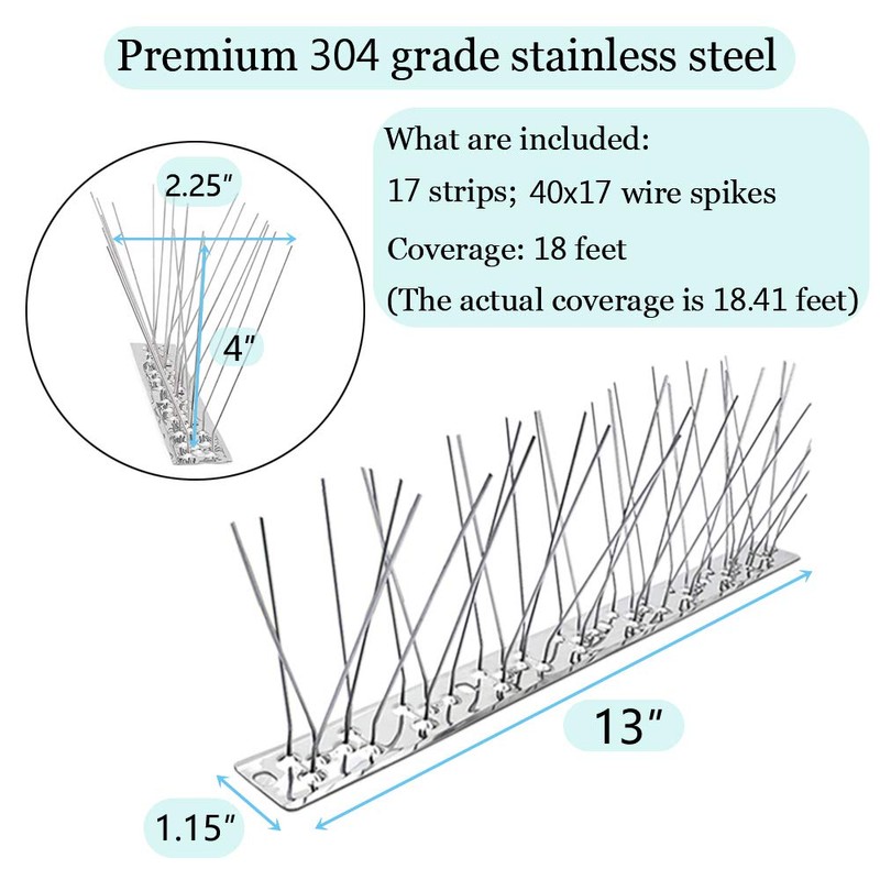 PANGCH Bird Spikes,Stainless Steel Bird Spikes Metal Bird Spikes Fence