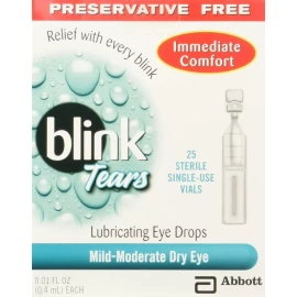 Blink Gotas Lubricante De Ojos Amo Blink Tears, En 25 Viales Estér
