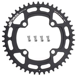 CYSKY Bike Chainring 104 BCD 30T 32T 34T 36T 38T 40T 42T 44T 46T 48T 50T 52T Narrow Wide Single Chainring for 7/8/9/10/11/12 Speed, Suit for 1x Set-up (Come with 4 Chanring bolts) (Black, 46T)