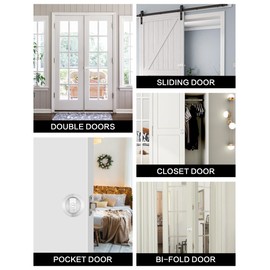 Lethato 1 Pack Rround Brushed Nickel Pocket Door Hardware, Pocket Door Lock, Nickel Pocket Door Latch, Contemporary Pocket Door Privacy Lock