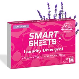 Pink Formula SmartSheets Laundry Detergent Sheets — Lavender, Made with Himalayan Pink Salt, 36 Sheets | Up to 72 loads, Plant-Based Ingredients, Tough on Stains & Gentle On Skin