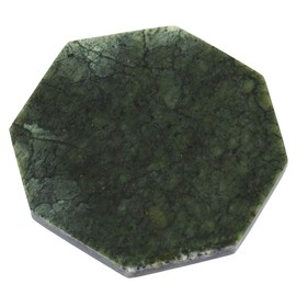 mookaitedecor Natural Green Jade Crystal Slice Octagon Shaped Green Crystal Decorative Crystal Stone Slab for Wedding Name Card Place Card Paperweight Crystal Plate
