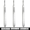 3 Pcs Stainless Steel Scalpel Handle No #3 Cutting Tool