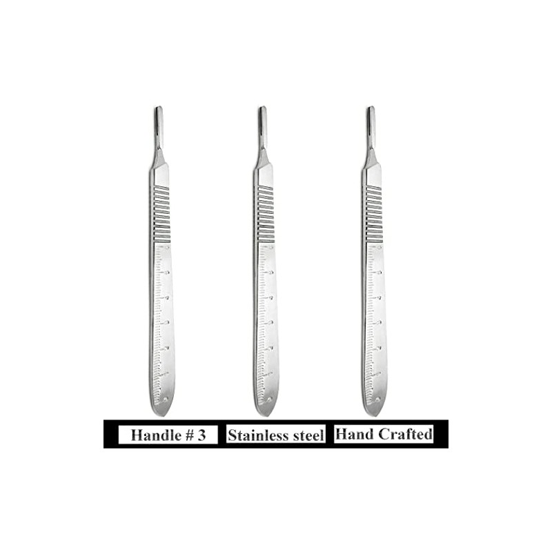 3 Pcs Stainless Steel Scalpel Handle No #3 Cutting Tool