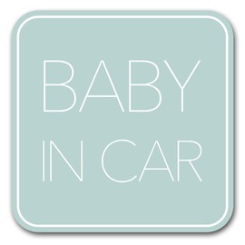 Baby Car Magnet (Simple Design) Baby in Car Baby On Board Sticker Sign Green (Magnet)