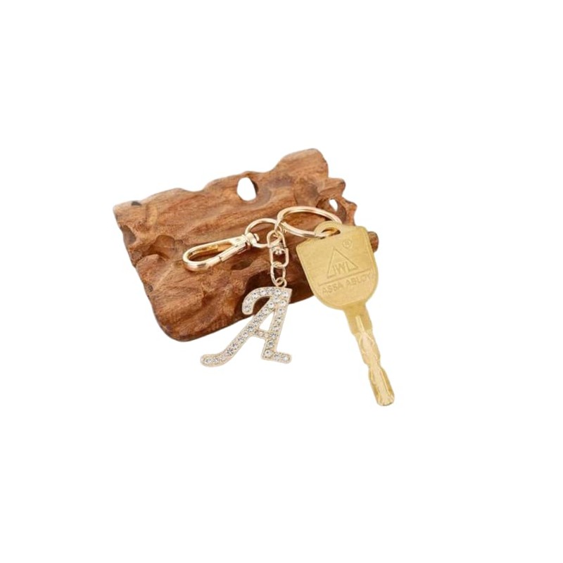 Rohans Womens Gold Plated Alloy Car Key Ring with Crystal