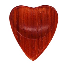 Exotic Plectrums Padauk Wood Guitar Or Bass Pick - 3.0 mm Ultra Heavy Gauge - 323 Heart Groove Shape - Natural Finish Handmade Specialty Exotic Plectrum - 6 Pack