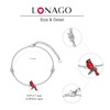 LONAGO 925 Sterling Silver Red Cardinal Bird Bracelet Adjustable Link