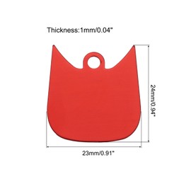 sourcing map Metal Cat's Head Tags Stamping,Red Blank Dog Tags DIY Engraving Blank Tags Aluminium for Pet Dog ID Tags,Pendant Decoration,Craft Tags,Pack of 5