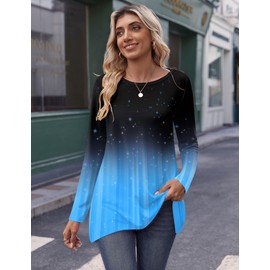 Zeagoo Long Sleeve Shirts for Women Trendy Crewneck Loose Fit Tunic Top Fall Tshirts 2025 Fashion Outfit Teachers Wear