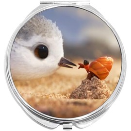 Piper Bird Beach Crab Ocean Compact with Mirrors - Perfect Pocket and Purse Size Folding Mirror for Applying Make Up Anywhere