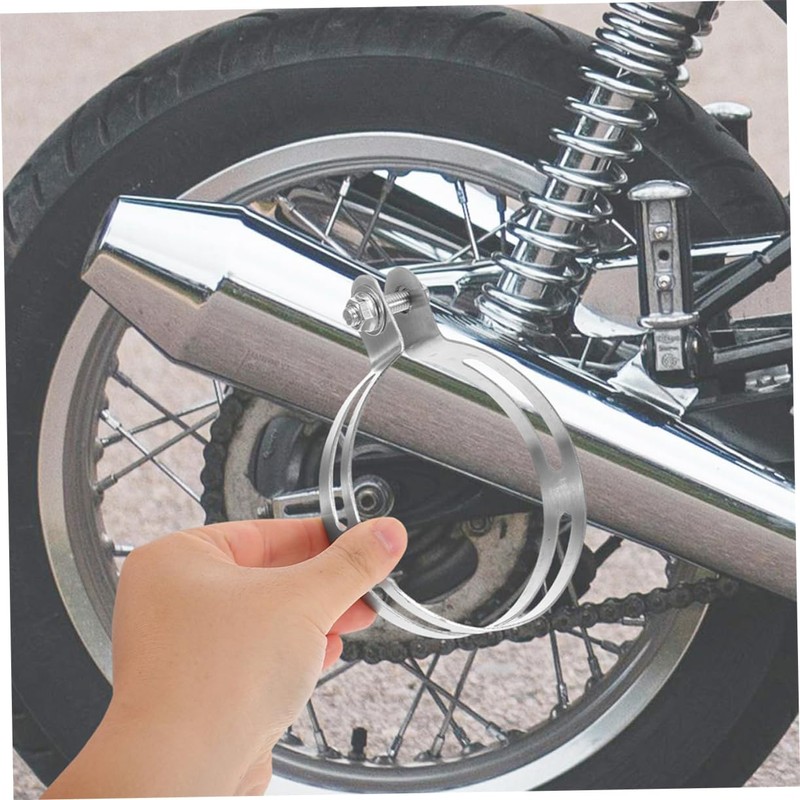 CHILDWEET Motorcycle Exhaust Bracket Clamp Stainless Steel Support for Secure
