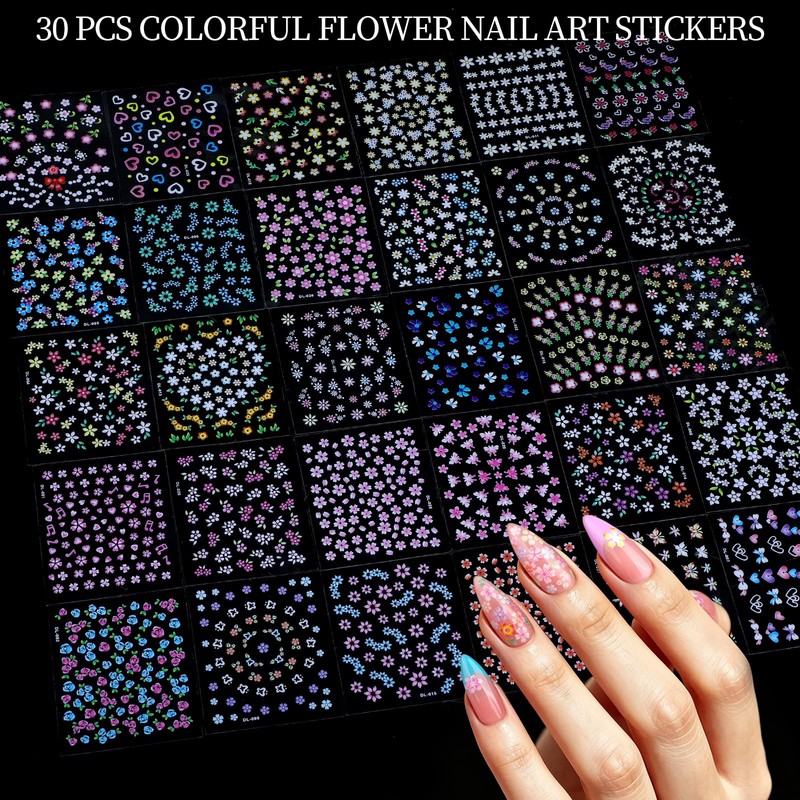20 Pcs Nail Art Brushes and 40 Pcs Nail Stickers,