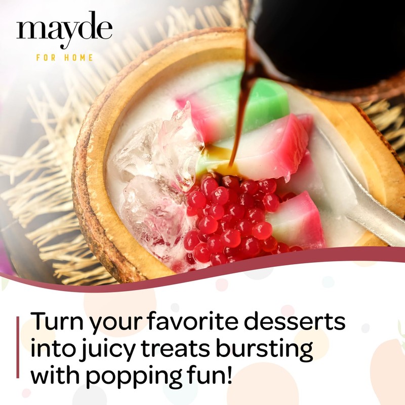 Mayde Popping Boba Pearls for Drinks, Desserts, & Breakfast Bowls,