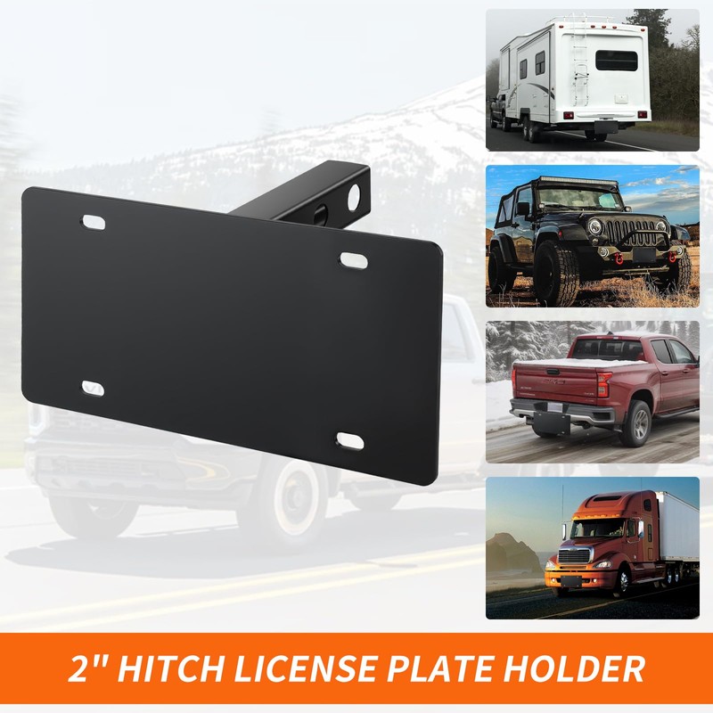Trailer Hitch License Plate Holder: Mineye Compatible 2” Hitch Receivers,