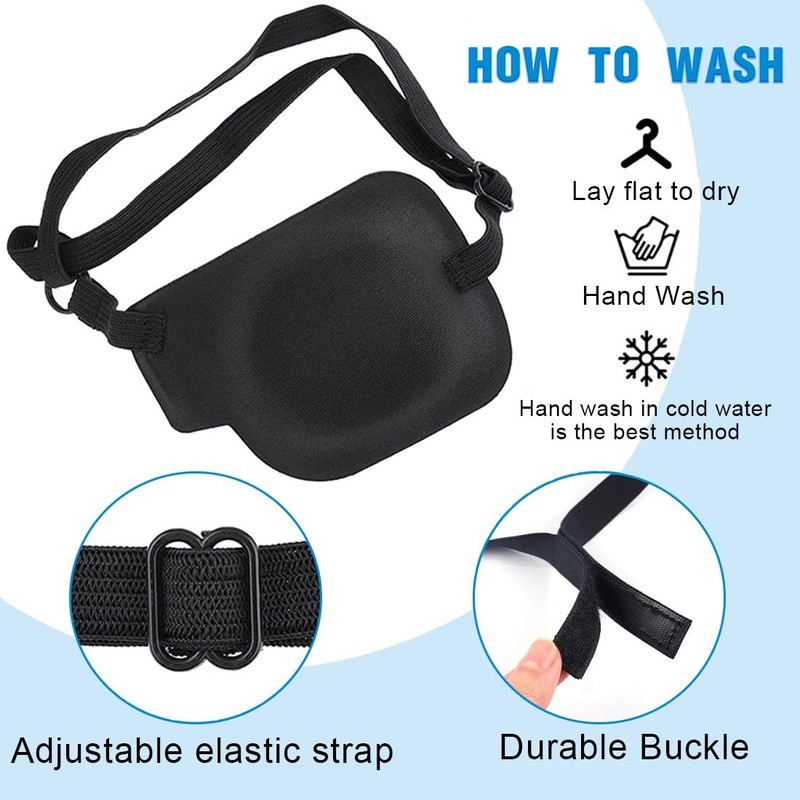 EOUIAV Pack of 2 Single Eye Patch, Adjustable Eye Mask,