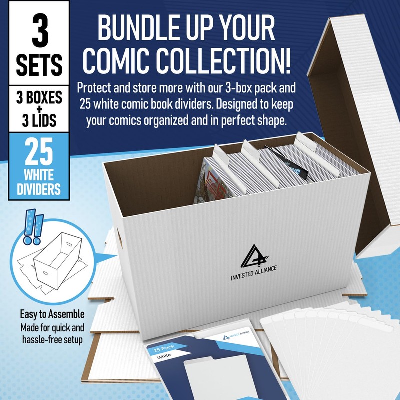 Bundle Set - Premium Short Comic Book Storage Box (3
