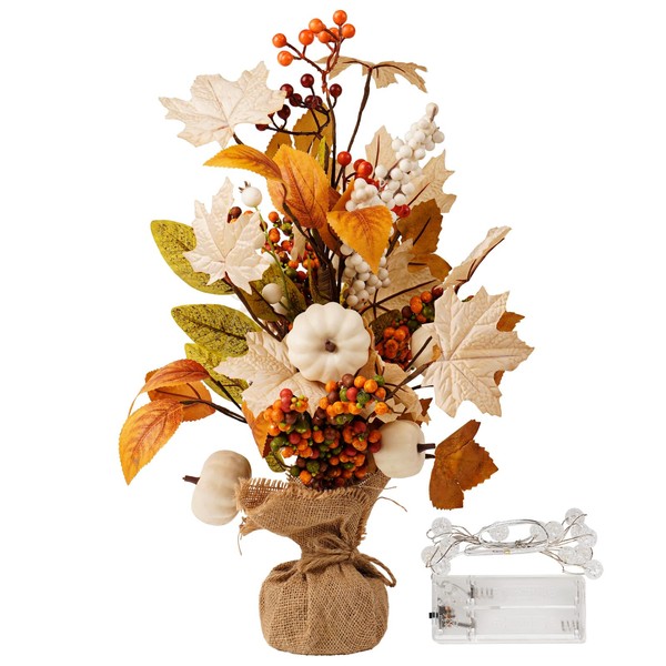CRCZK Fall Maple Leaf Table Tree Decoration Pumpkin Artificial Tree