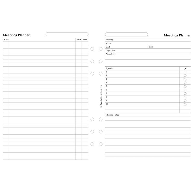 Filofax A5 Meetings Planner