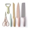 CL Juego Set De Cuchillos Calidad Profesional 6pz Color Pastel