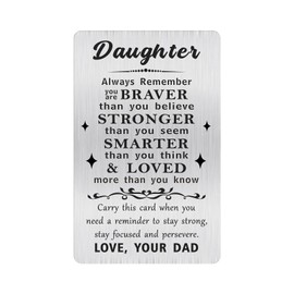 Alotozo Daughter Gifts from Dad - Christmas Xmas Gifts from Dad to Daughter - Inspirational Card to Daughter from Father - Daughter Greeting Card
