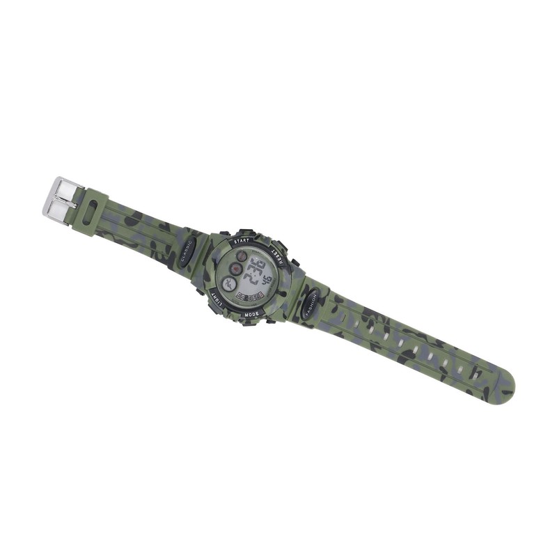 Camouflage Green Kids Watch 7 Colors LED 50M Waterproof Digital