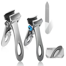 Werlla Toenail Clippers for Thick Toenails, Toenail Clippers for Seniors Thick Toenails, Curved Nail Cutter and Straight Nail Clipper Set