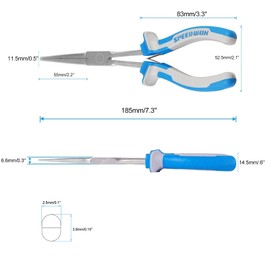 SPEEDWOX Long Reach Needle Nose Pliers with Teeth, 7 Inches Long Nose Mini Precision Wire Looping Pliers for Hard to Reach Narrow Spaces High Leverage Reduce Efforts Non-Slip Handles