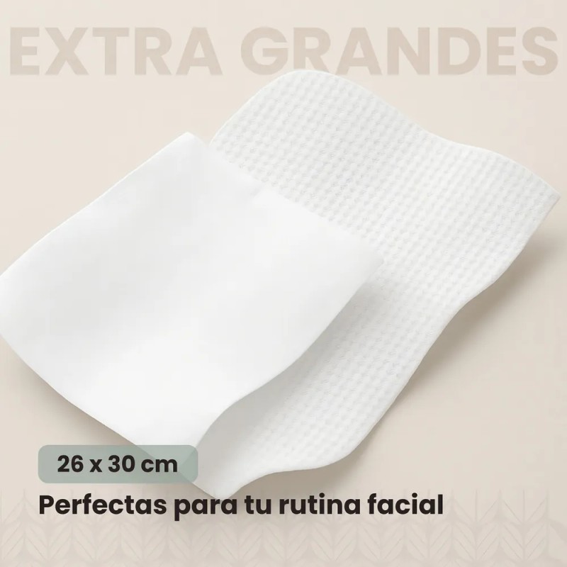 Toallitas Faciales Secas Desechables Extra Gr Elementa 150pz