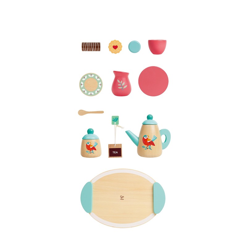 Hape Children's Wooden Tea Set Kitchen Accessories Role Play 24