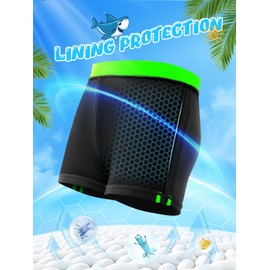 Aiseyi Swimming Trunks Boys Swimming Trunks Children with Lined Elastic Waistband, black